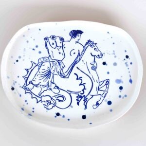 Thetis, Hippocamp, porcelain, platter